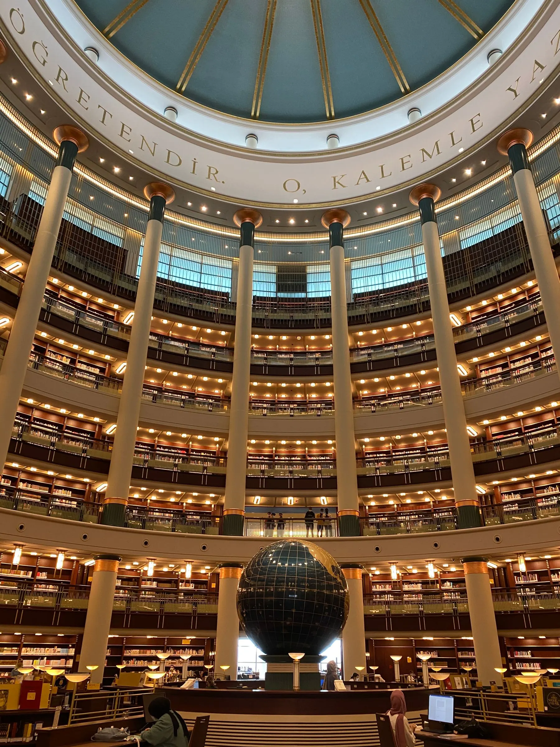 Layered institutional library architecture expressing continuity